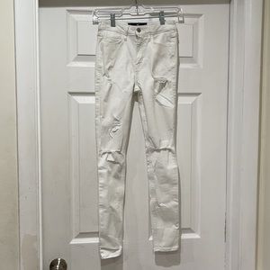 Hollister white jeans. High-rise super skinny classic stretch. W24 L28